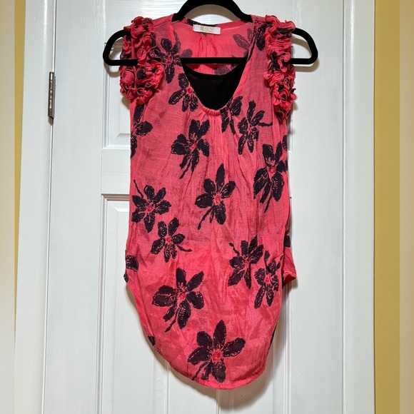 🚨4X$25🚨 Floral Sleeveless Pink Top - Picture 2 of 5